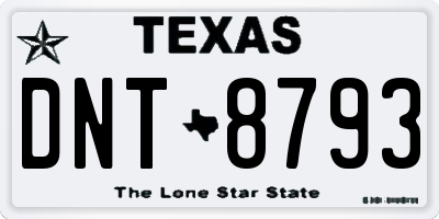 TX license plate DNT8793