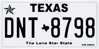 TX license plate DNT8798