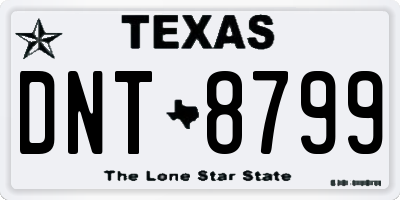 TX license plate DNT8799