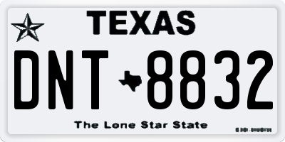 TX license plate DNT8832