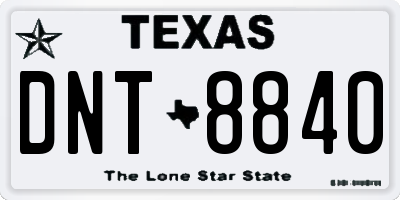 TX license plate DNT8840