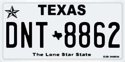 TX license plate DNT8862