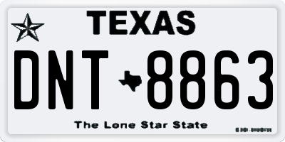 TX license plate DNT8863