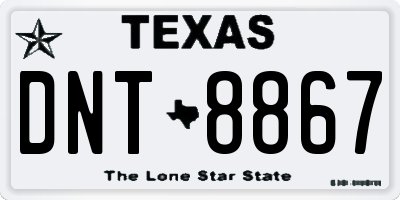 TX license plate DNT8867