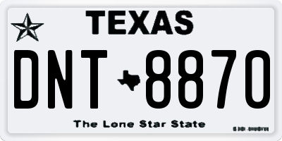 TX license plate DNT8870