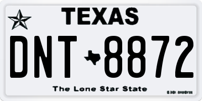 TX license plate DNT8872