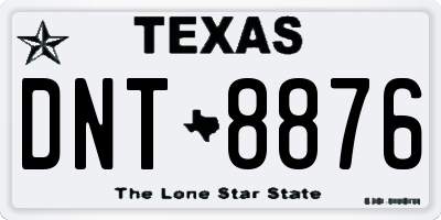 TX license plate DNT8876