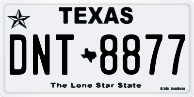 TX license plate DNT8877