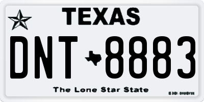 TX license plate DNT8883