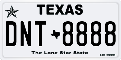 TX license plate DNT8888