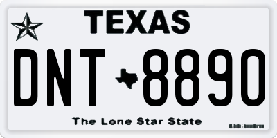 TX license plate DNT8890