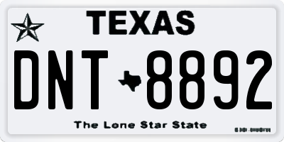 TX license plate DNT8892