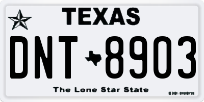TX license plate DNT8903
