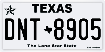 TX license plate DNT8905