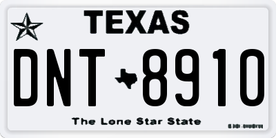 TX license plate DNT8910