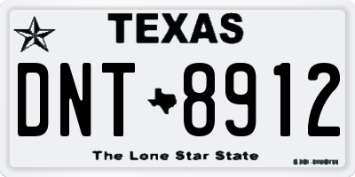 TX license plate DNT8912