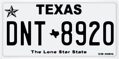 TX license plate DNT8920