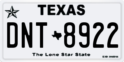 TX license plate DNT8922