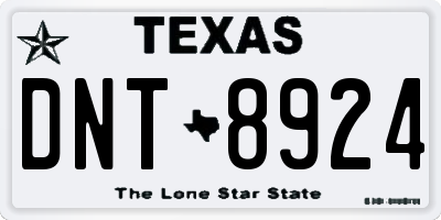 TX license plate DNT8924