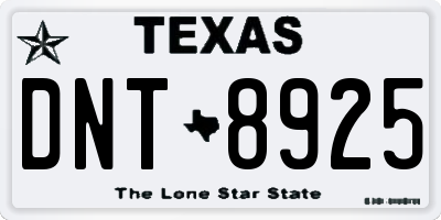 TX license plate DNT8925