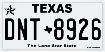 TX license plate DNT8926
