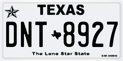TX license plate DNT8927