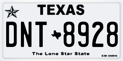 TX license plate DNT8928