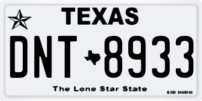 TX license plate DNT8933
