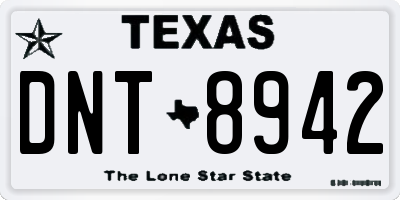 TX license plate DNT8942