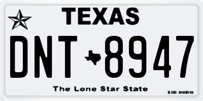 TX license plate DNT8947