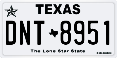 TX license plate DNT8951