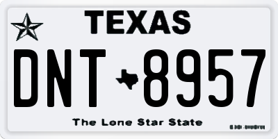 TX license plate DNT8957