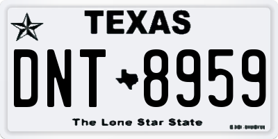 TX license plate DNT8959