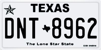 TX license plate DNT8962