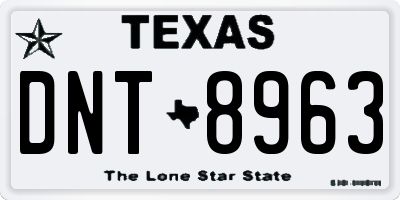 TX license plate DNT8963