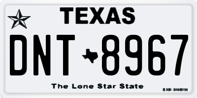 TX license plate DNT8967