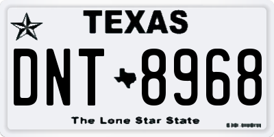 TX license plate DNT8968
