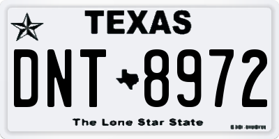 TX license plate DNT8972