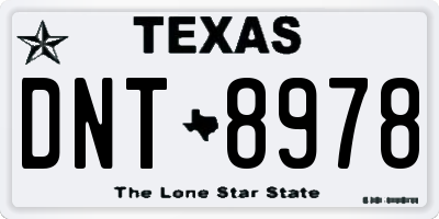 TX license plate DNT8978