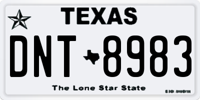 TX license plate DNT8983