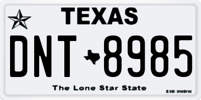 TX license plate DNT8985