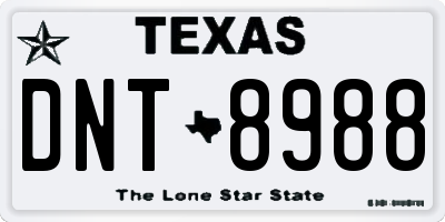 TX license plate DNT8988