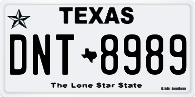 TX license plate DNT8989