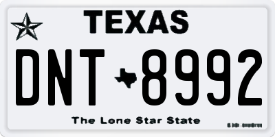 TX license plate DNT8992