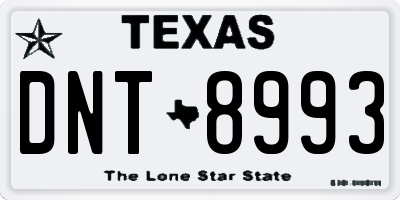 TX license plate DNT8993