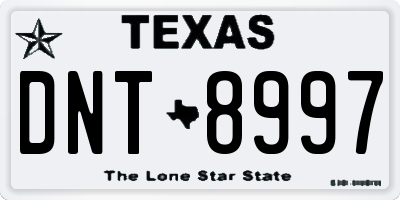 TX license plate DNT8997