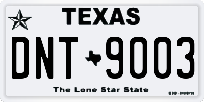 TX license plate DNT9003