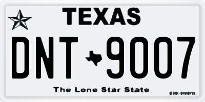 TX license plate DNT9007