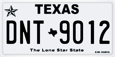 TX license plate DNT9012