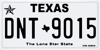 TX license plate DNT9015